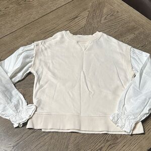 Zara Cream Blouse with White Sleeves